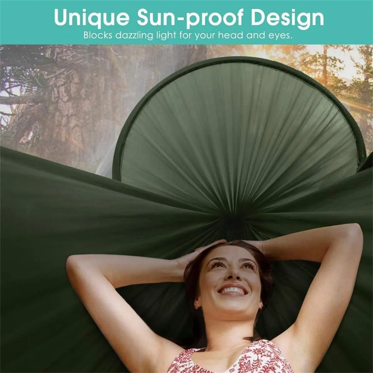 Camping Hammock with Mosquito Net, Travel Lightweight with Tree Straps & Solid D-Shape Carabiners for Backyard, Garden, Patio, Hiking