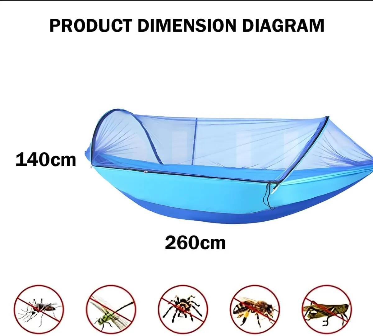 Camping Hammock with Net, Hammock Tent Strong Load Bearing Capacity, Portable Hammock Camping Breathable Mosquito Proof, for Outdoor Use(Green,260 * 140cm)