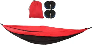 Camping Hammock,Lightweight Nylon Parachute Hammocks,Double Hammock,300 x 200cm Two Person Travel Hammock for Backpacking,Travel,Patio,Hiking(Blue)(Red)