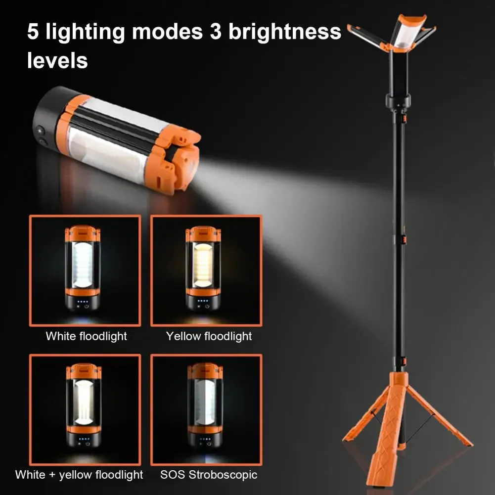 Camping Light with Bracket Rechargeable 90000mAh Camping Lantern Telescoping Waterproof Tent Light for Camping Hiking Fishing