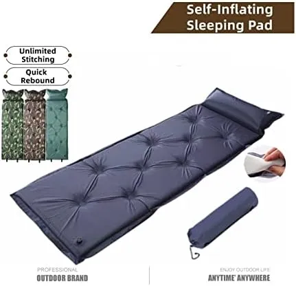Camping Mat Ultralight Portable Travel Sleeping Pad Collapsible Splicing Automatic Inflatable Mattress (B)