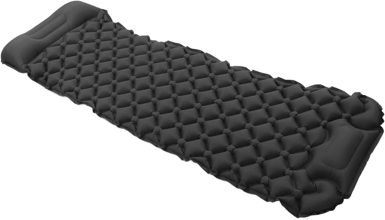 Camping Sleeping Pad Inflatable Mat Built in Pump Outdoor Water Proof Sealing Foot Press Inflating Space Saving Backpacking (Dark Gray)