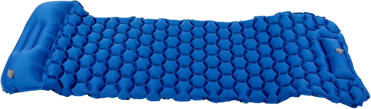 Camping Sleeping Pad Mat, Inflatable Mattress with 2 Way Valve, Sturdy 40D Nylon Fabric, TPU Laminate, Tear, for Tent Hiking Travel (RoyalBlue)