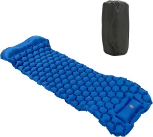 Camping Sleeping Pad Mat, Inflatable Mattress with 2 Way Valve, Sturdy 40D Nylon Fabric, TPU Laminate, Tear, for Tent Hiking Travel (RoyalBlue)