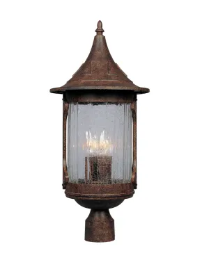 Canyon Lake Four Light Post Lantern in Chestnut