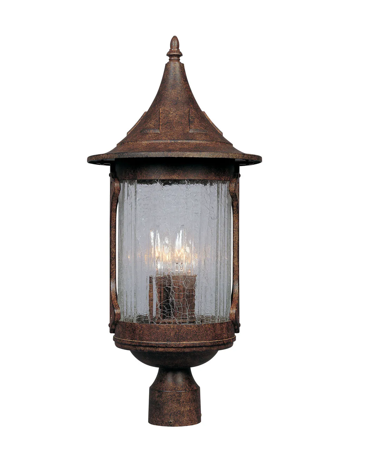 Canyon Lake Four Light Post Lantern in Chestnut