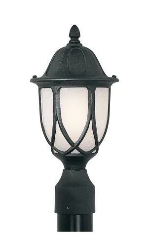 Capella One Light Post Lantern in Black