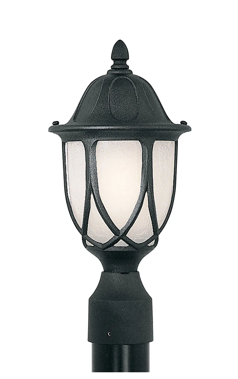 Capella One Light Post Lantern in Black