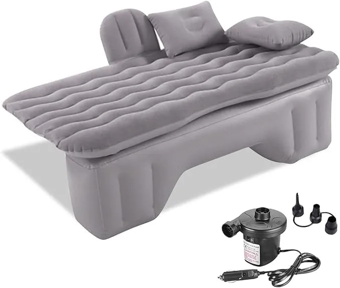 Car Air Mattress Back Seat for Jeep Wrangler 4xe,Double Side Flocking Car Bed Portable Air Mattress Car Sleeping Mattress Car Accessories Cars Camping Bed,Grey