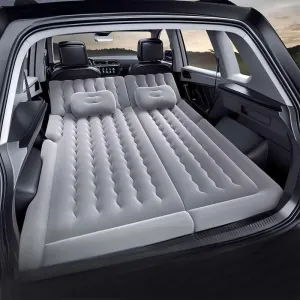 Car Air Mattress for Chevrolet Explorer 2017 2018 2019 2020 2021 2022 2023,Flocking & PVC Thickened Double-Sided Portable Foldable Sleeping Pad Back Seat Trunk Inflatable Electric Pump Pillows