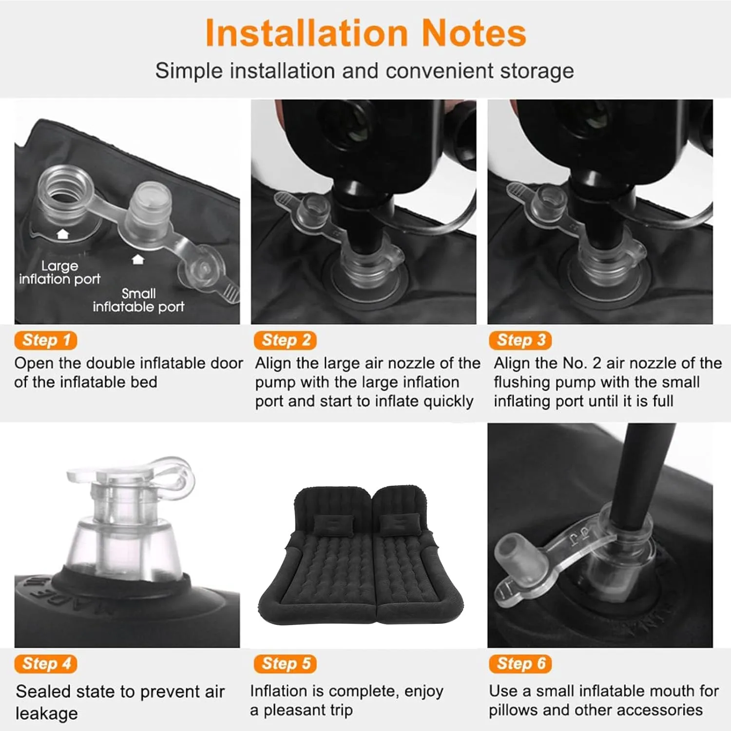Car Air Mattress for Mini Countryman with Cup Holder 2010 2011 2012 2013 2014 2015 2016 2017 R60, Travel Camping Thickened Portable Inflatable Bed PVC Flocking Trunk Sleeping Mats,Black