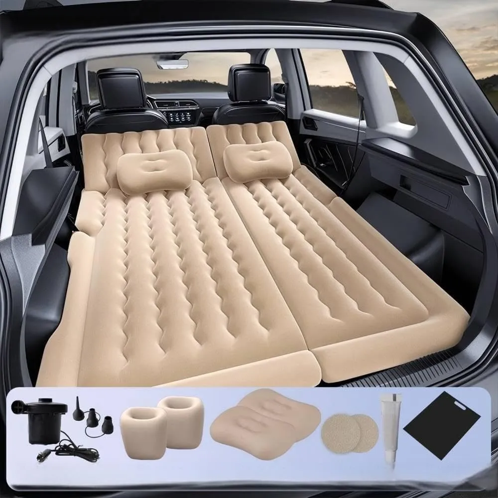 Car Air Mattress for Range Rover Sport 5Seats 2010-2013,Portable Self Inflating Cushion,Multifunctional Bed Inflatable Mat,Travel Home Sleeping Pad Cot Ideal for Road Trips Camping,Beige