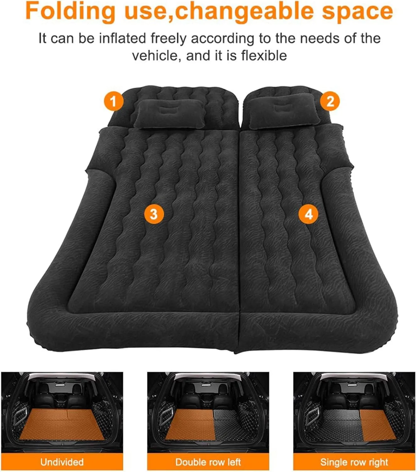 Car Air Mattress for Seat Ibiza 2017 2018 2019 2020 2021 2022 2023 2024, Travel Camping Thickened Portable Inflatable Bed PVC Flocking Trunk Sleeping Mats,Beige