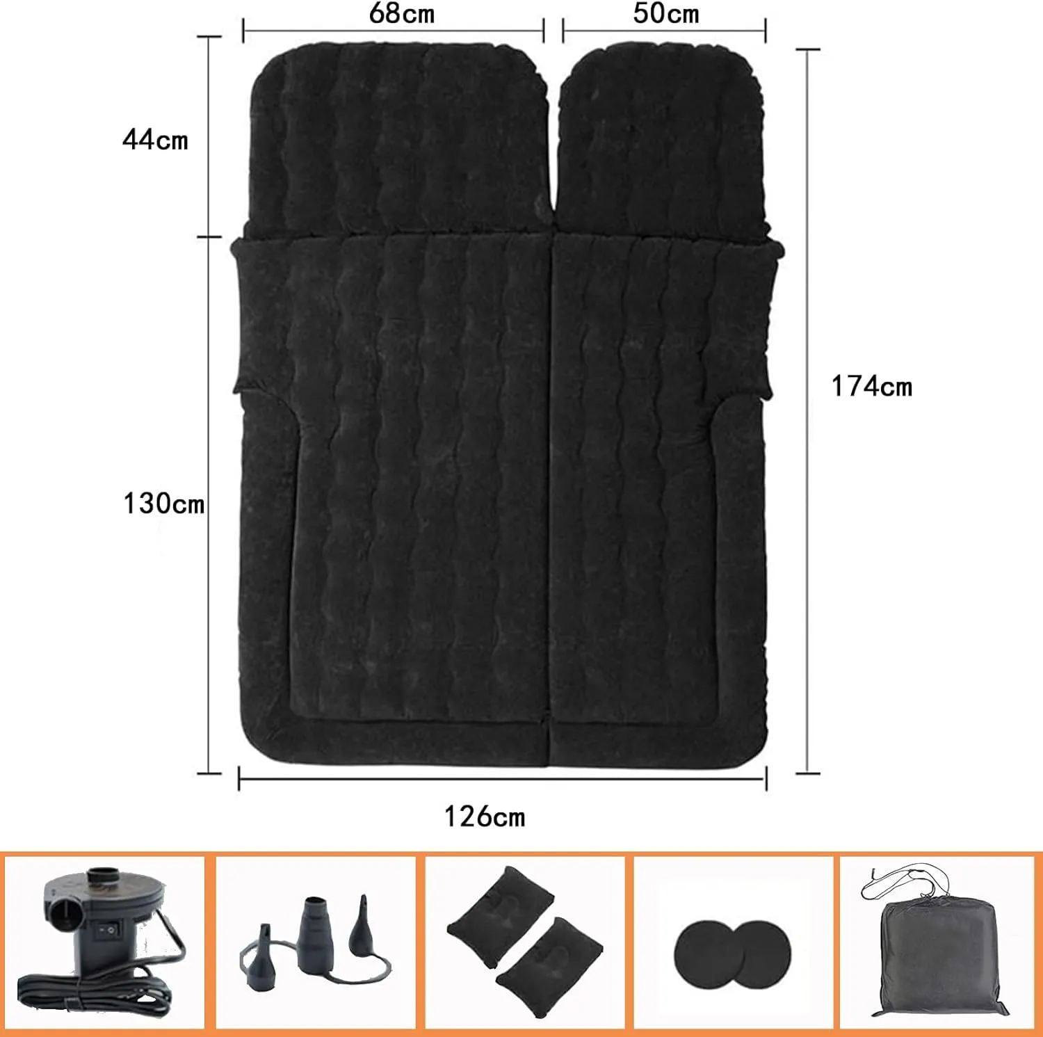 Car Air Mattress for Seat Ibiza 2017 2018 2019 2020 2021 2022 2023 2024, Travel Camping Thickened Portable Inflatable Bed PVC Flocking Trunk Sleeping Mats,Beige
