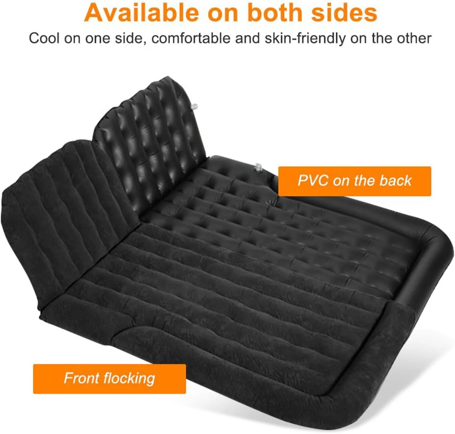 Car Air Mattress for Seat Ibiza 2017 2018 2019 2020 2021 2022 2023 2024, Travel Camping Thickened Portable Inflatable Bed PVC Flocking Trunk Sleeping Mats,Beige