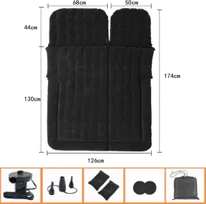 Car Air Mattress for Seat Ibiza 2017 2018 2019 2020 2021 2022 2023 2024, Travel Camping Thickened Portable Inflatable Bed PVC Flocking Trunk Sleeping Mats,Beige