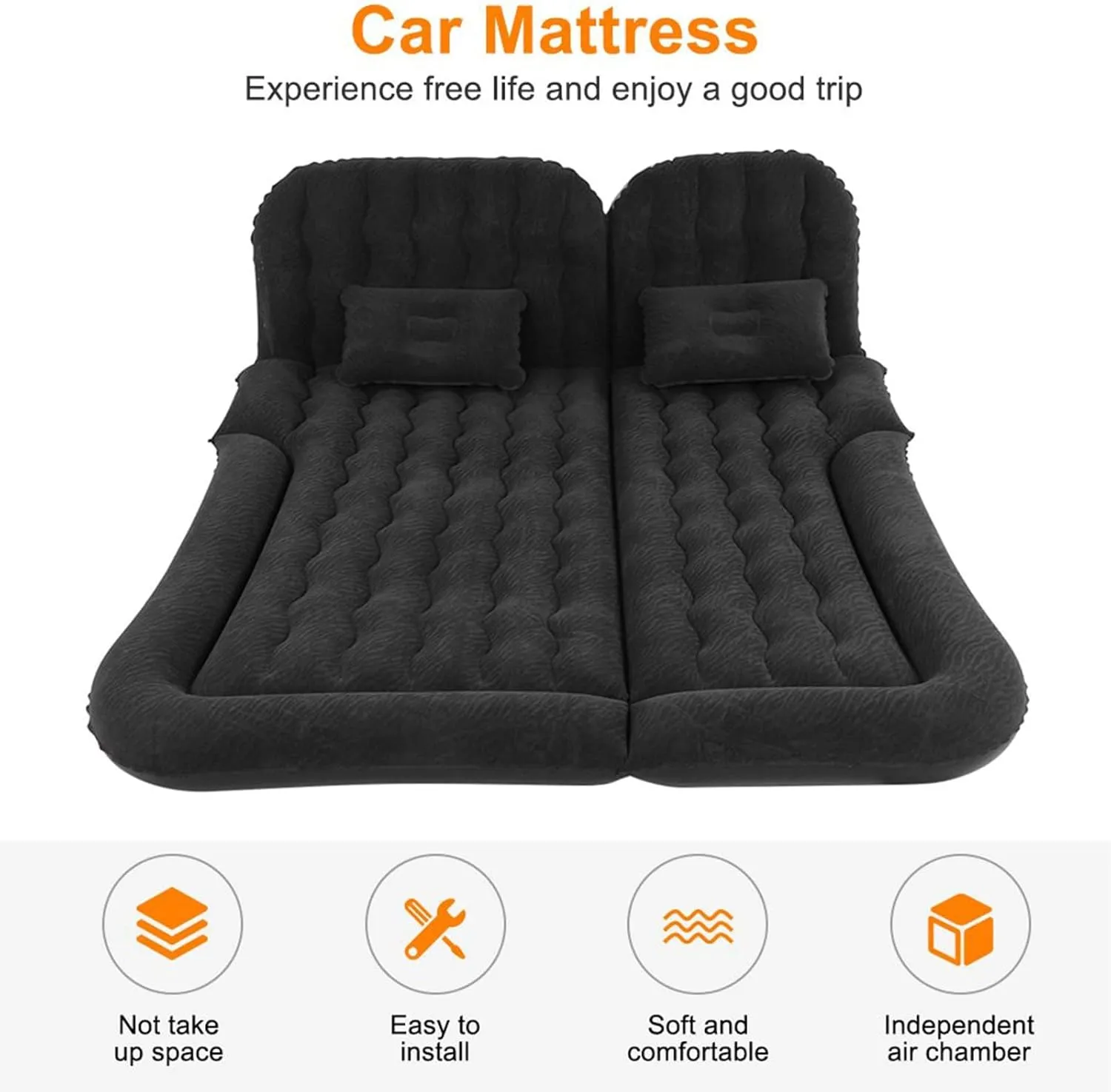 Car Air Mattress for Seat Ibiza 2017 2018 2019 2020 2021 2022 2023 2024, Travel Camping Thickened Portable Inflatable Bed PVC Flocking Trunk Sleeping Mats,Beige