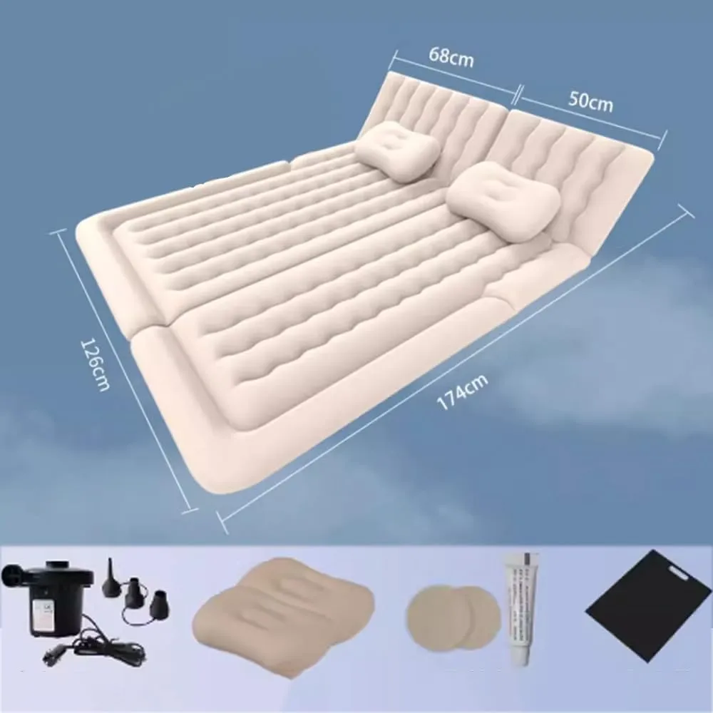 Car Bed for Dodge Grand Caravan/Durango/Challenger Charger Durango RT,Travel Inflatable Mattress Car Sleeping Beds Travel Camping Multi-Purpose Bed with Air Pump,A Gray