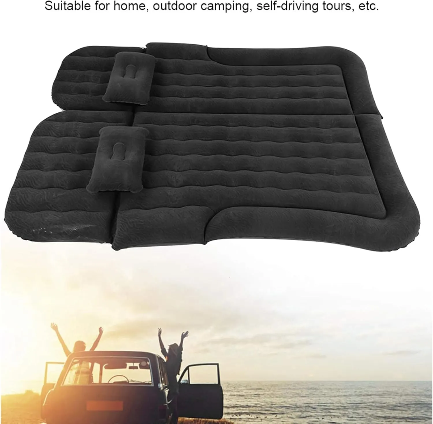 Car Bed for Ford Edge 2007-2020 2021 2022 2023 2024 2025, Portable Folding Double Car Air Mattress Trunk Airbed Sleeping Bed Traveling Car Accessories,Black