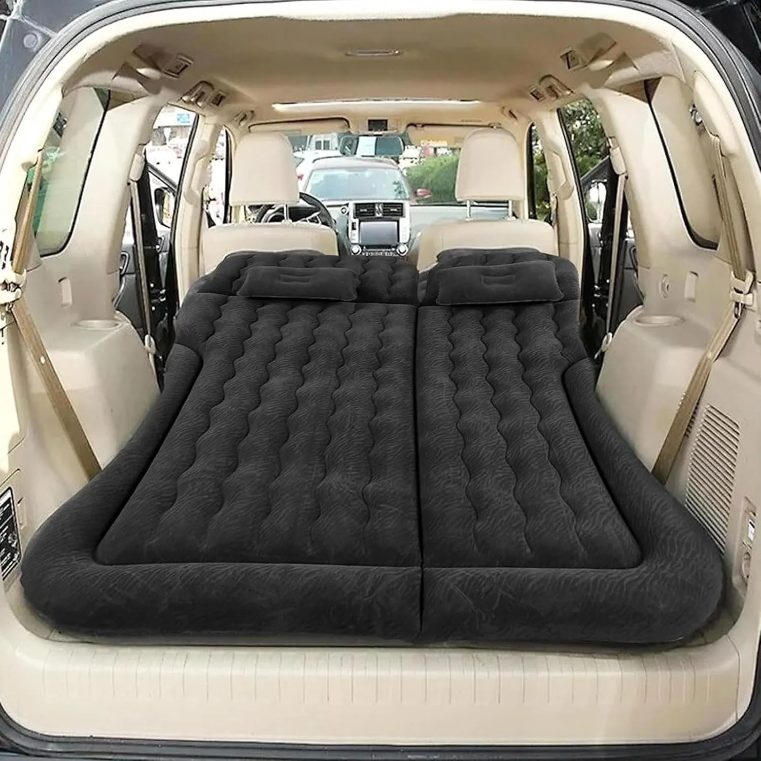Car Bed for Ford Edge 2007-2020 2021 2022 2023 2024 2025, Portable Folding Double Car Air Mattress Trunk Airbed Sleeping Bed Traveling Car Accessories,Black