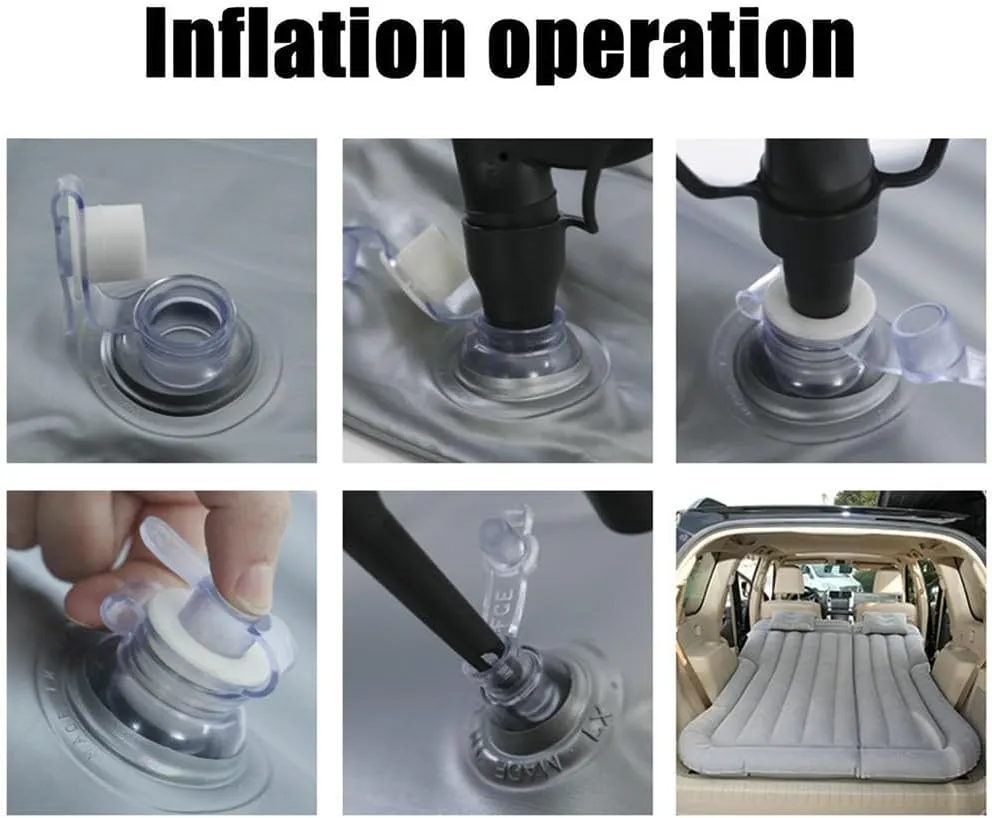 Car Inflatable Mattress for Ford Bronco 2021 2022 2023 2024 Rear Trunk Air Cushion Camping Travel Folding Self Inflating Sleeping Pad Back Seat Air Mattresses,Grey1