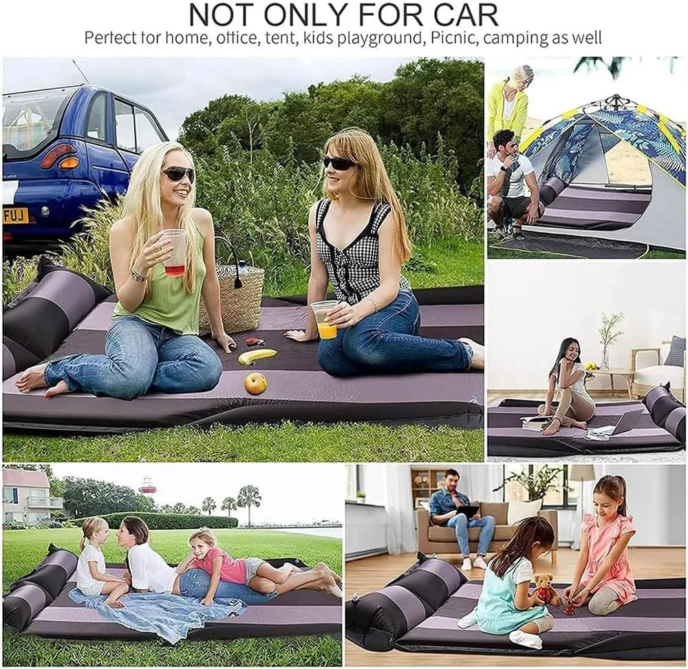 Car Inflatable Mattress for Kia EV6 2022 2023 2024 2025 Self Inflating Sleeping Pad Thickened Air Bed Cushion Camping Travel Mattress Multifunctional,Black