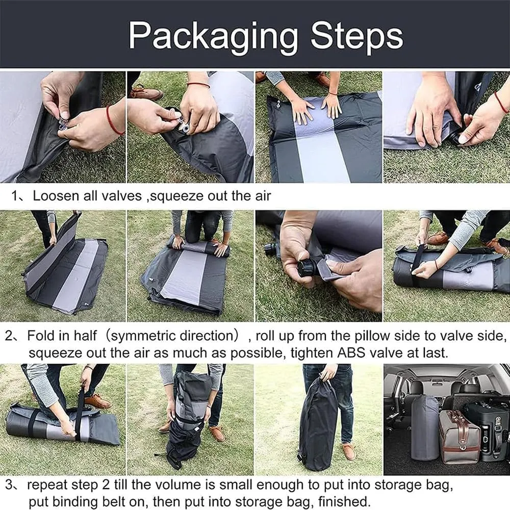 Car Inflatable Mattress for Kia EV6 2022 2023 2024 2025 Self Inflating Sleeping Pad Thickened Air Bed Cushion Camping Travel Mattress Multifunctional,Black