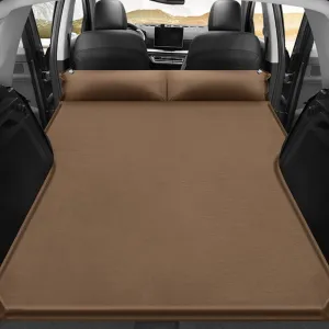 Car Inflatable Mattress for Volkswagen VW Atlas (7-Seater) 2018-2022 2023 2024 2025 Portable Air Sleeping Bed with Pillow Camping Travel Cot Inflatable Trunk Sleeping Pad,Brown