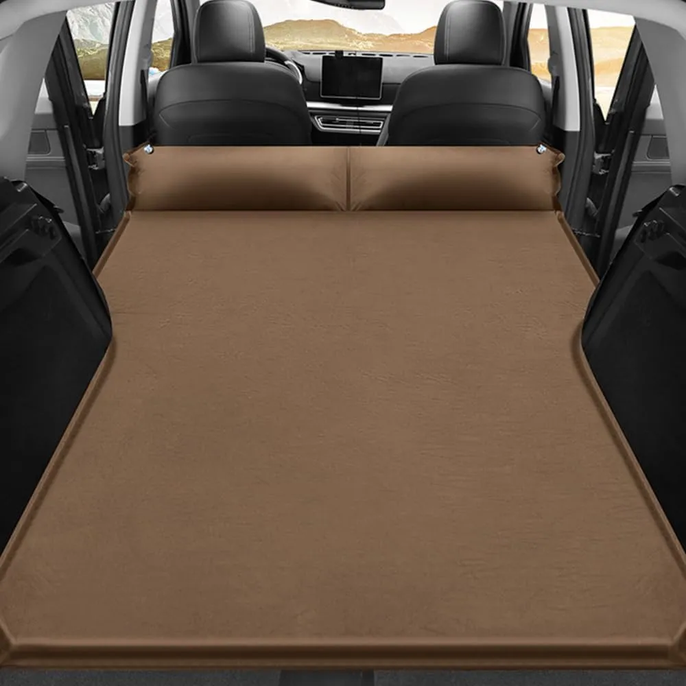 Car Inflatable Mattress for Volkswagen VW Atlas (7-Seater) 2018-2022 2023 2024 2025 Portable Air Sleeping Bed with Pillow Camping Travel Cot Inflatable Trunk Sleeping Pad,Brown