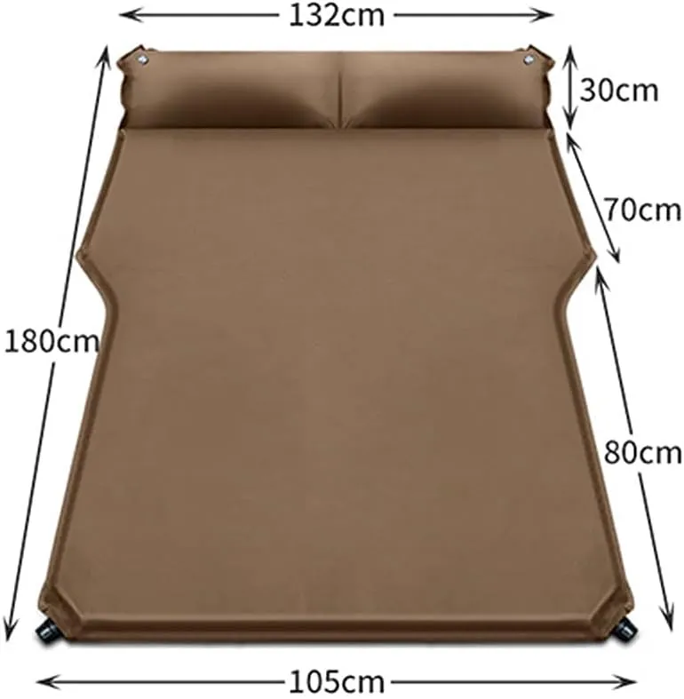 Car Inflatable Mattress for Volkswagen VW Atlas (7-Seater) 2018-2022 2023 2024 2025 Portable Air Sleeping Bed with Pillow Camping Travel Cot Inflatable Trunk Sleeping Pad,Brown