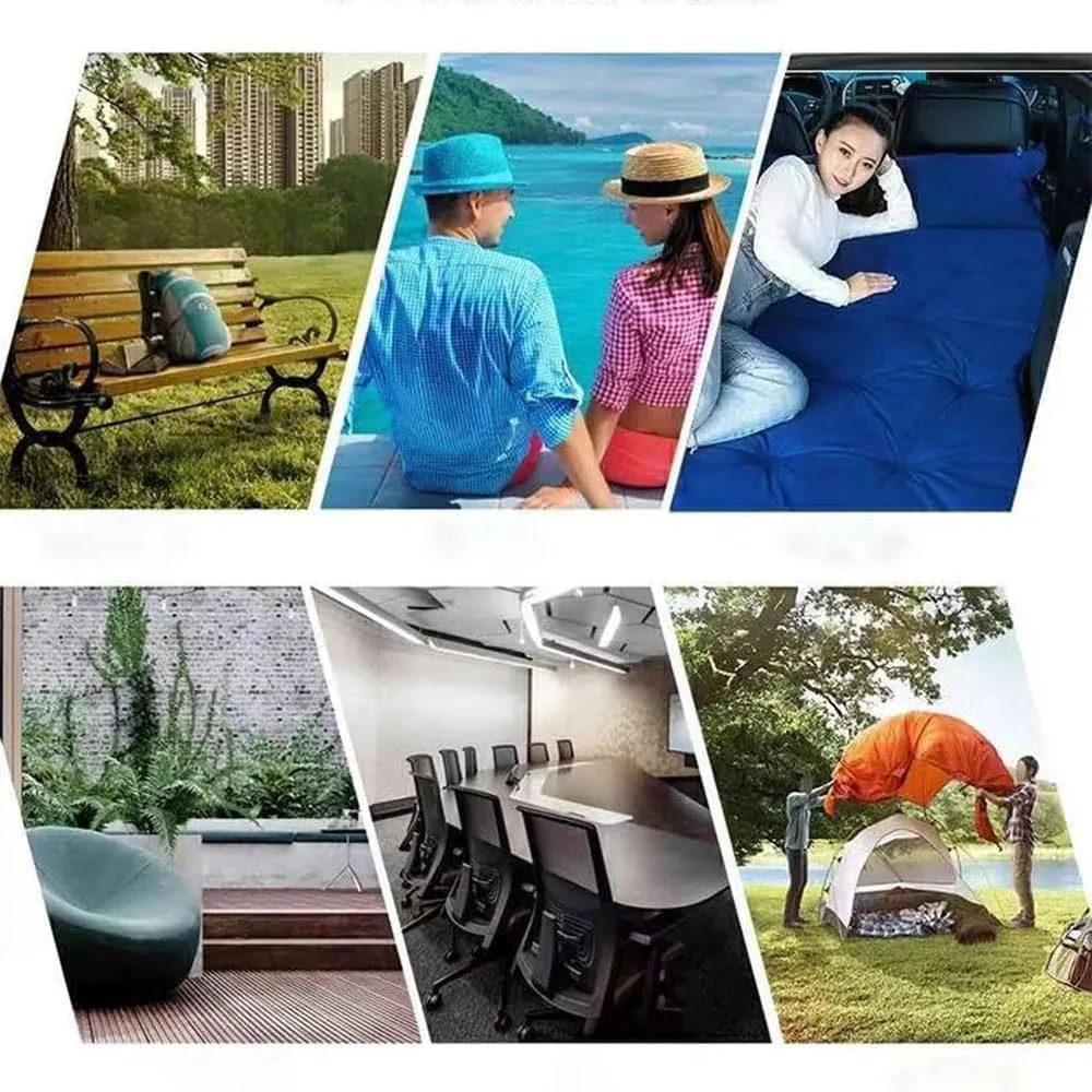 Car Inflatable Mattress for Volkswagen VW Atlas (7-Seater) 2018-2022 2023 2024 2025 Portable Air Sleeping Bed with Pillow Camping Travel Cot Inflatable Trunk Sleeping Pad,Brown