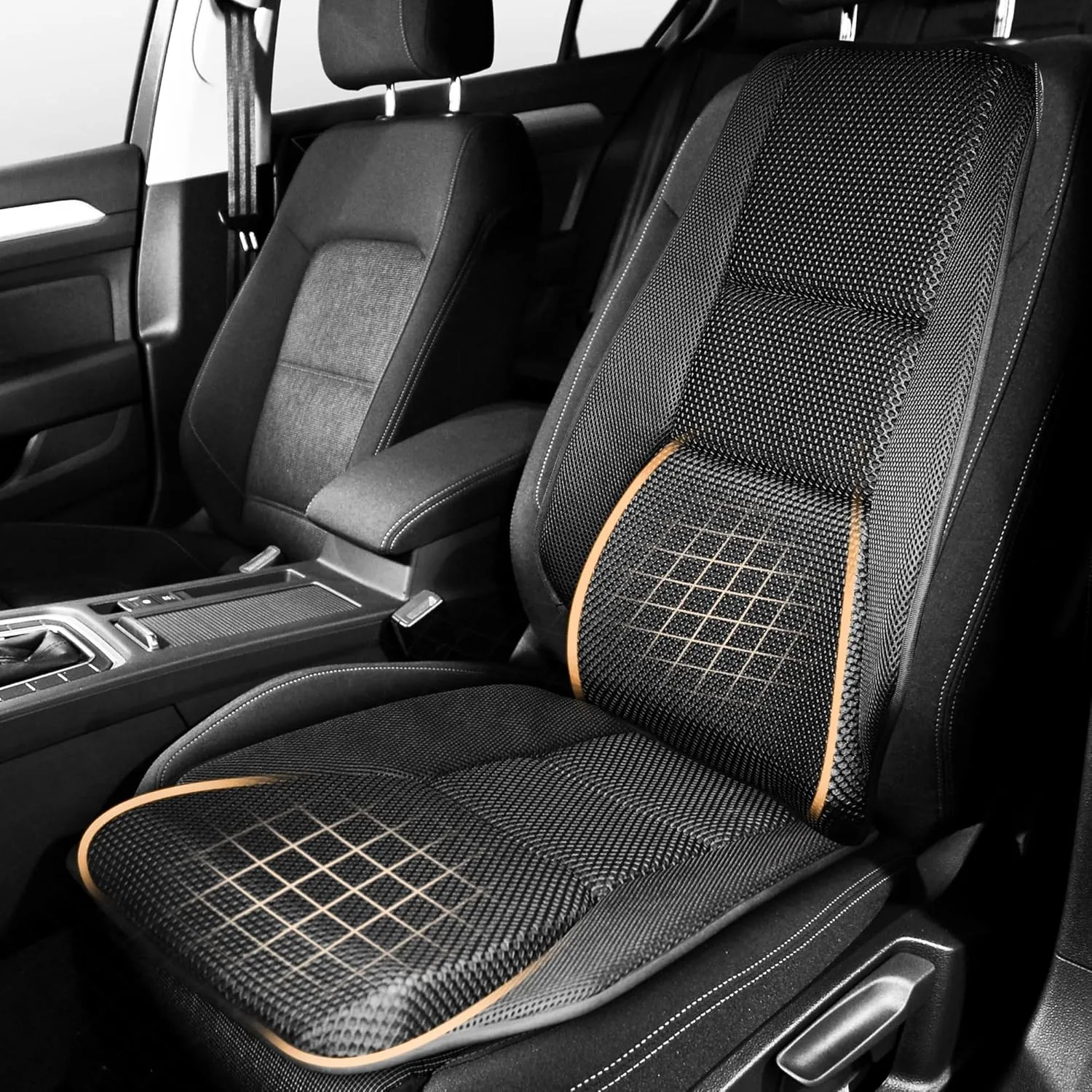 Car Seat Cushion - Memory Foam Car Seat Pad with Breathable Mesh, Relief Back Pain, Universal Fit, Easy to Install, Cushion Set for SUV/Truck/Car – Black
