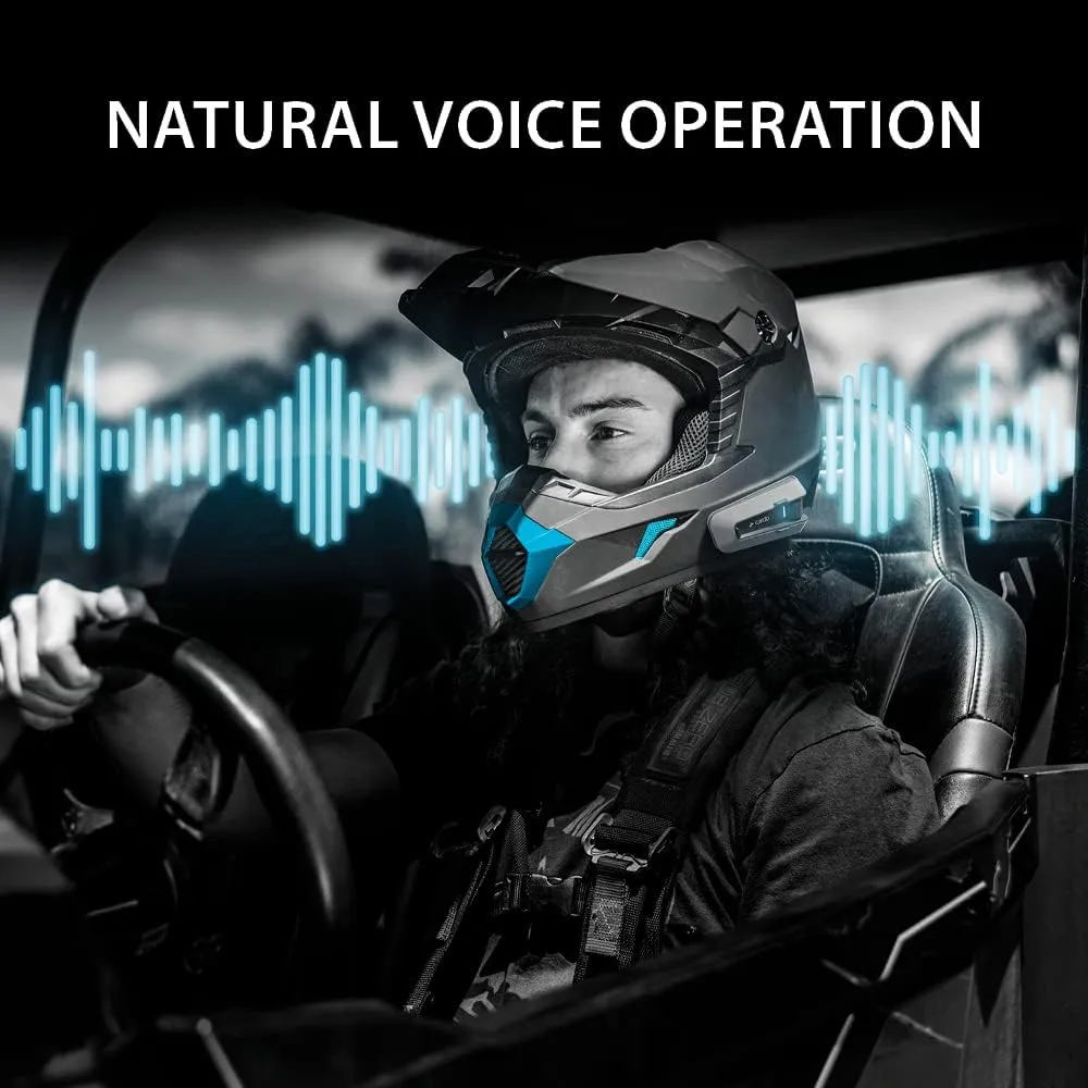Cardo PACKTALK Edge Off-Road Vehicles ORV, Snowmobile, Side x Side, ATV Communication for Every Terrain - Dual Pack, Black