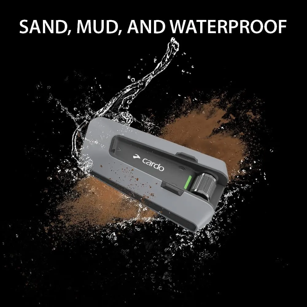 Cardo PACKTALK Edge Off-Road Vehicles ORV, Snowmobile, Side x Side, ATV Communication for Every Terrain - Dual Pack, Black