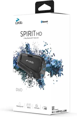 Cardo Spirit HD Motorcycle Bluetooth Communication Headset - Black, Single Pack