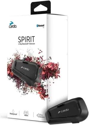 Cardo Systems Spirit Motorcycle Bluetooth Communication Headset - Black, Single Pack