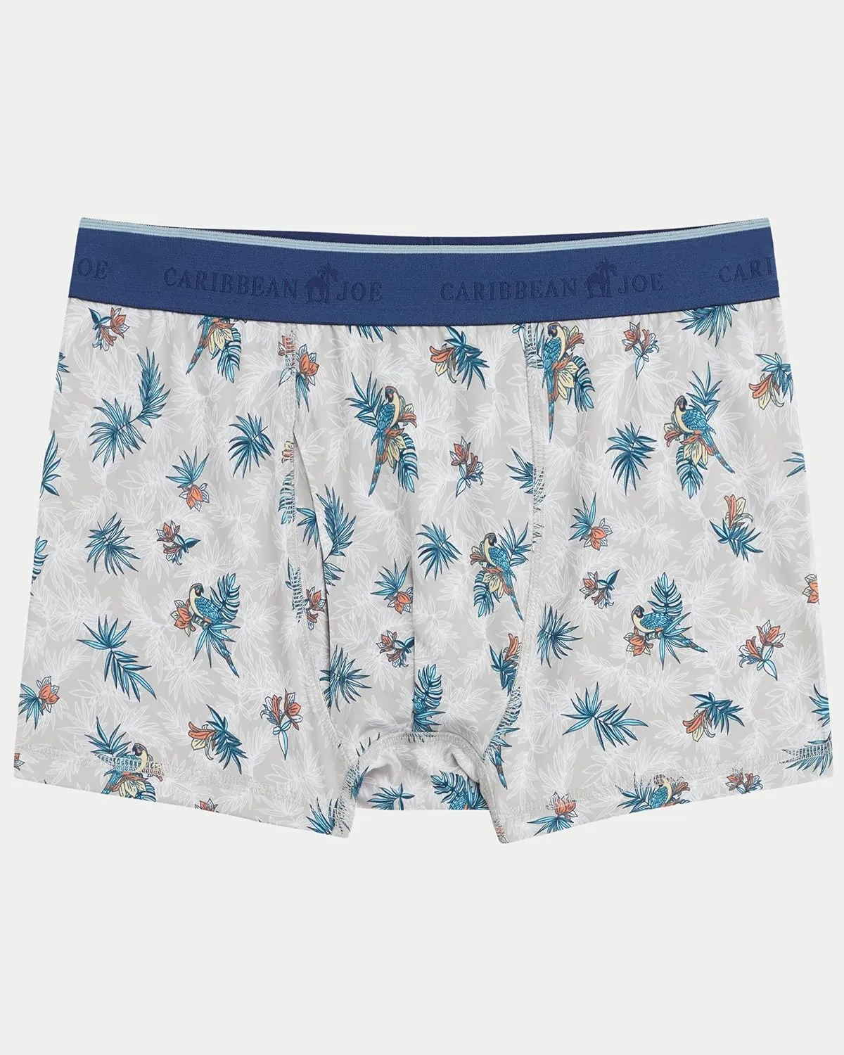 CARIBBEAN JOE Boxer Briefs, Tropical Flora Pattern, 3 Pack, Fun Novelty Mens Underwear