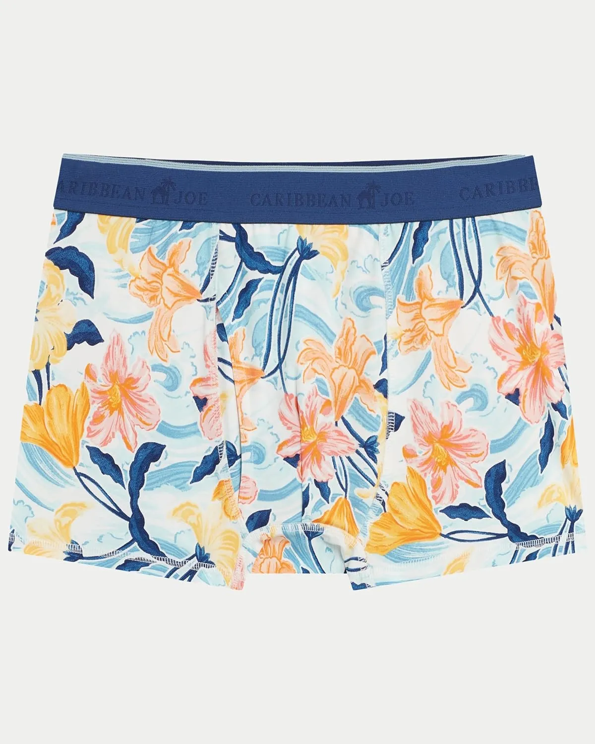 CARIBBEAN JOE Boxer Briefs, Tropical Flora Pattern, 3 Pack, Fun Novelty Mens Underwear