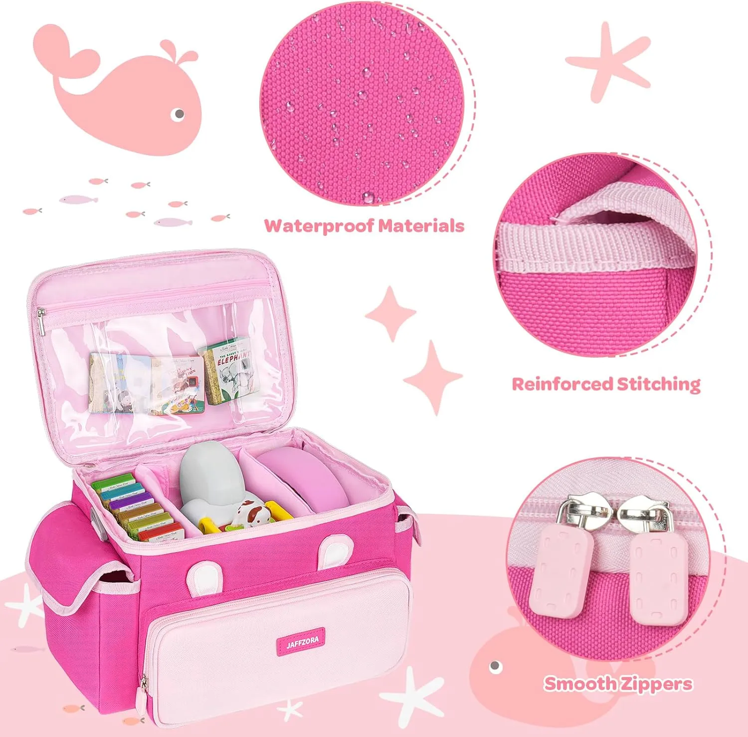 Carrying Case Fit for Little Tikes Story Dream Machine Books Starter Set, Cute Storage Bag Compatible with Toniebox, Storypod Audio Player and Accessories, Pink (Bag Only)