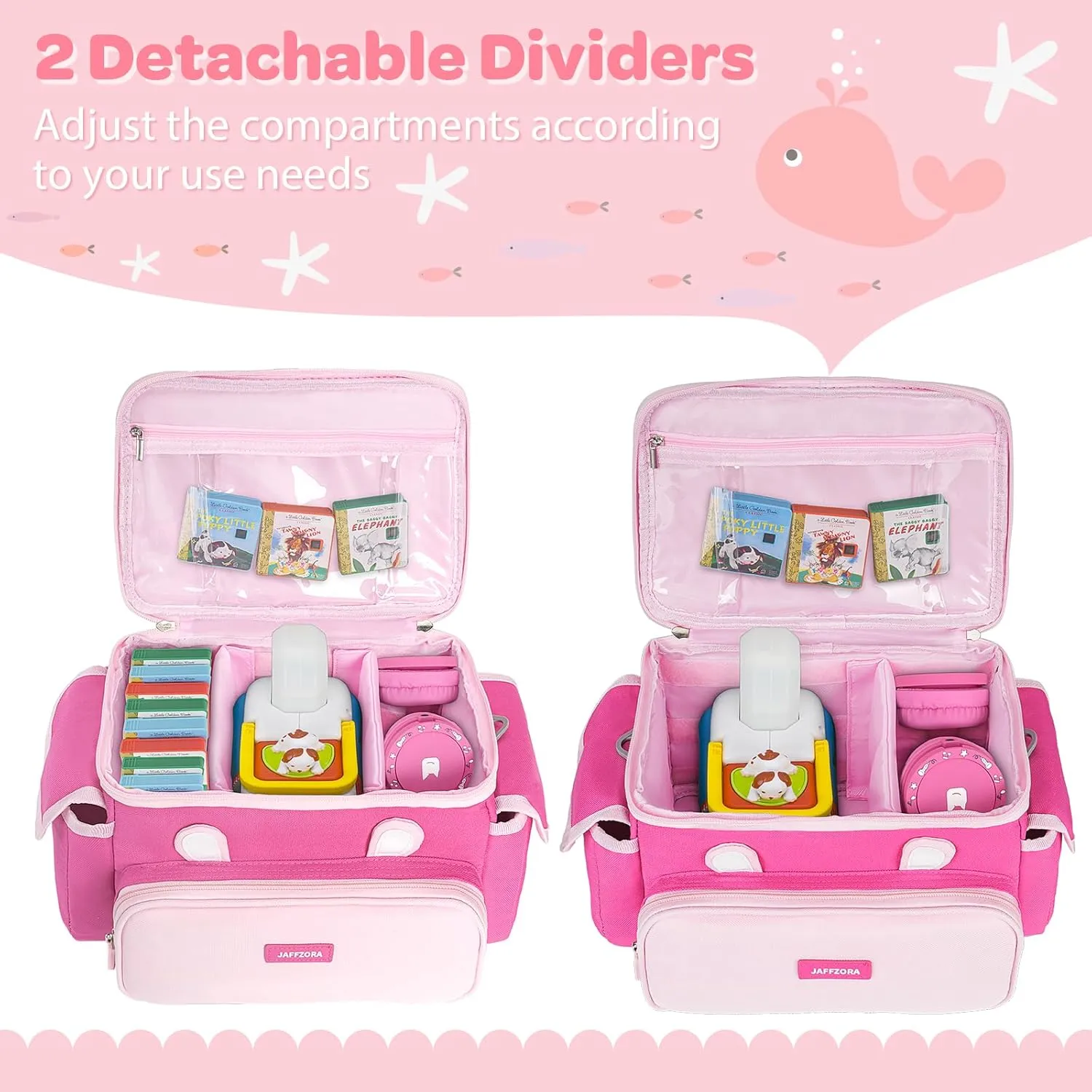 Carrying Case Fit for Little Tikes Story Dream Machine Books Starter Set, Cute Storage Bag Compatible with Toniebox, Storypod Audio Player and Accessories, Pink (Bag Only)