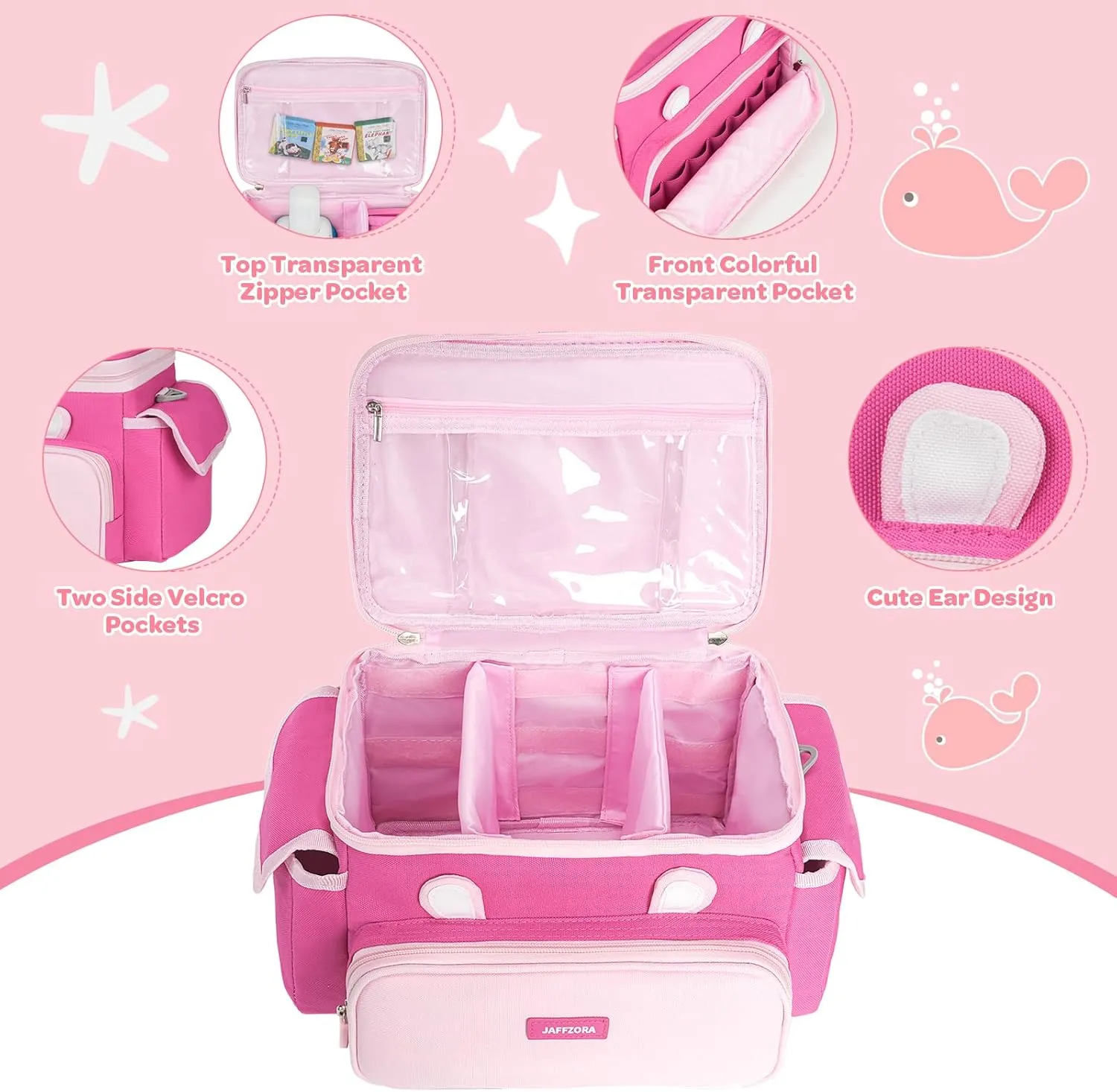 Carrying Case Fit for Little Tikes Story Dream Machine Books Starter Set, Cute Storage Bag Compatible with Toniebox, Storypod Audio Player and Accessories, Pink (Bag Only)