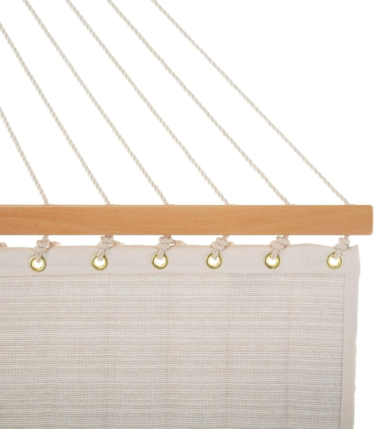 Castaway Living Large 11.5 ft Natural Solid Polyester Quilted Hammock with Pillow, Storage Bag, Extension Chains & Tree Hooks Included, 350 Pound Weight Capacity, Perfect for Any Outdoor Space