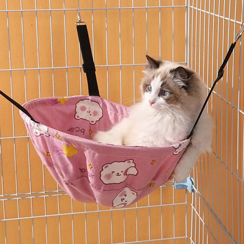 Cat Hammock for Cage 4 Color Adjustable Summer Bed