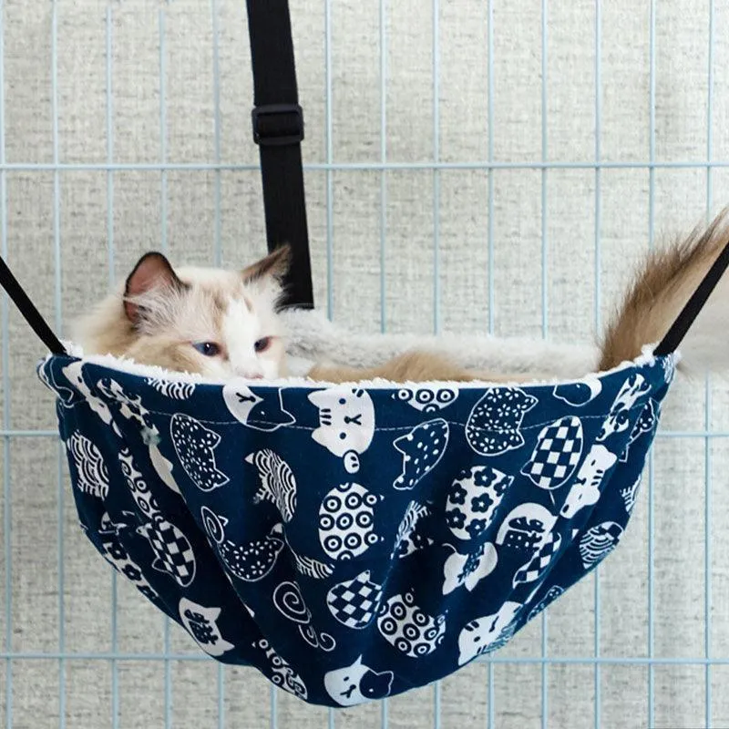 Cat Hammock for Cage 4 Color Adjustable Summer Bed