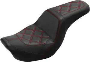 C.C. RIDER Step-Up Gel Driver Passenger Seat Rider Driver Passenger Seat Fit For Harley 2006-2017 FXD/FXDWG Dyna Models, FLD 2012-2016