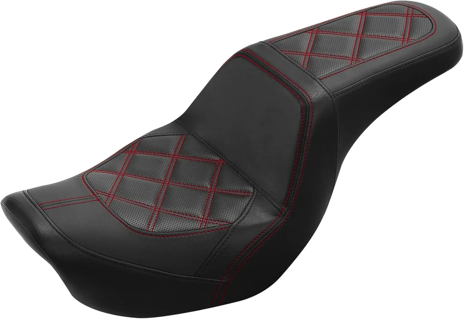 C.C. RIDER Step-Up Gel Driver Passenger Seat Rider Driver Passenger Seat Fit For Harley 2006-2017 FXD/FXDWG Dyna Models, FLD 2012-2016