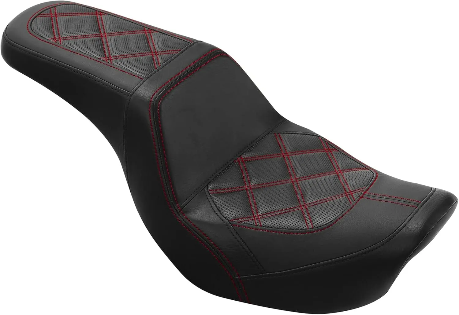 C.C. RIDER Step-Up Gel Driver Passenger Seat Rider Driver Passenger Seat Fit For Harley 2006-2017 FXD/FXDWG Dyna Models, FLD 2012-2016