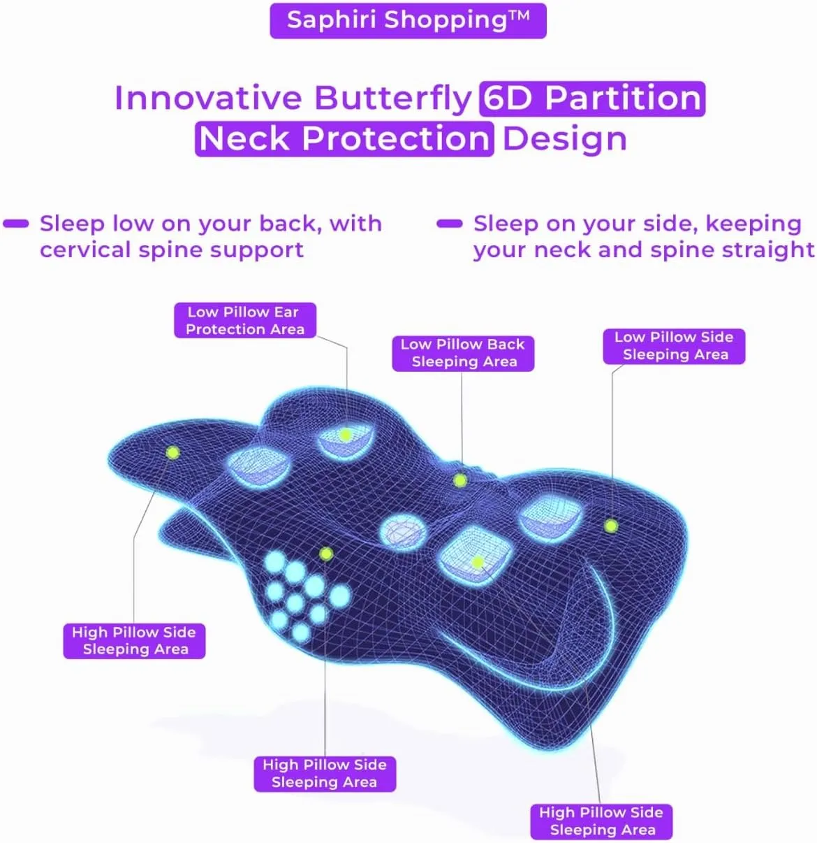 Cervical Neck Support Pillow for Cozy Sleeping Ergonomic Memory Foam Pillows Orthopedic Contour Shoulder Pain Relief Pillows Side Back Stomach Sleeper Bed Pillowcases (Light Grey, 61.5 * 34 * 13cm)