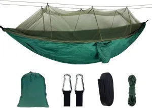 C/H Outdoor Camping Hammocks with Mosquito Net 1-2 Person Portable Travel Camping Fabric Hanging Swing Hammocks Bed for Garden Beach Travel Hiking Backpacking