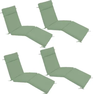Chaise Lounge Cushion 72x21x3 Inch – Set of 4 Outdoor Lounge Chair Cushions, Lounger Pad Replacement with Fade-Resistant, Removable & Machine-Washable Covers, Ideal for Patio Chaise Chairs, Sage Green